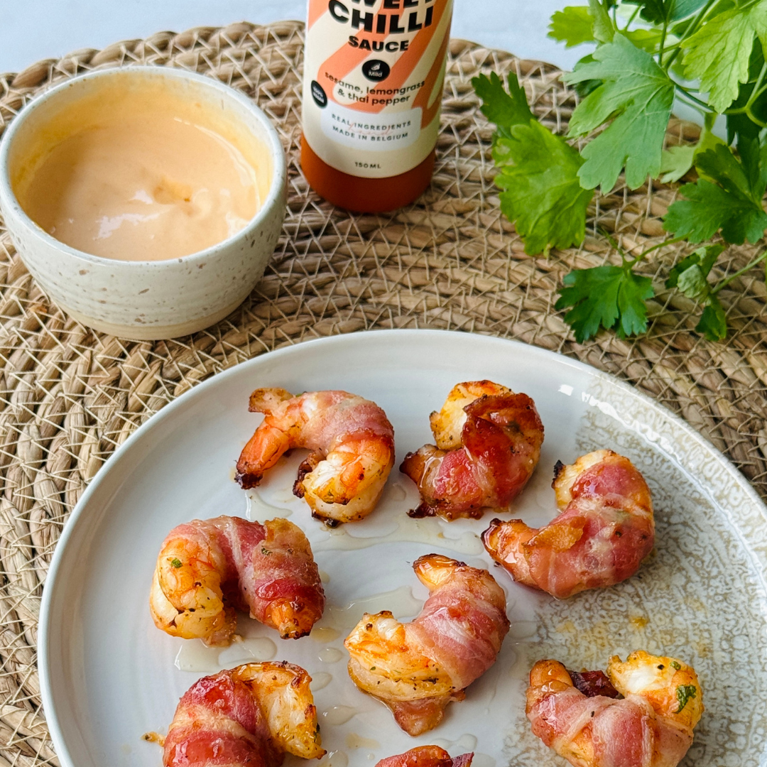 Scampi's in Spek uit de Airfryer met Sweet Chilli Dip – Rascal