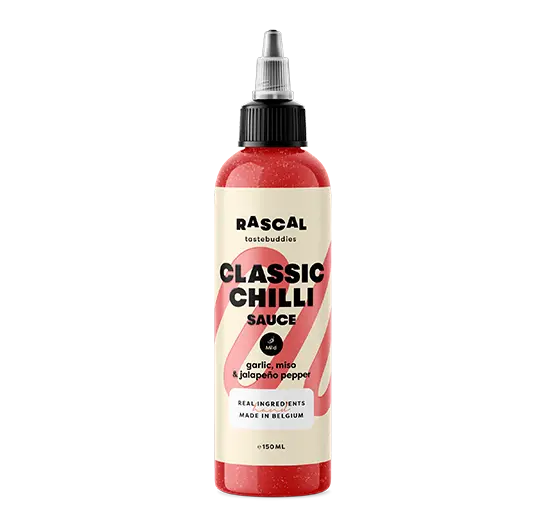 CLASSIC CHILLI SAUCE - een pikante hotsauce vol smaak Rascal-tastebuddies